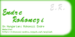 endre rohonczi business card